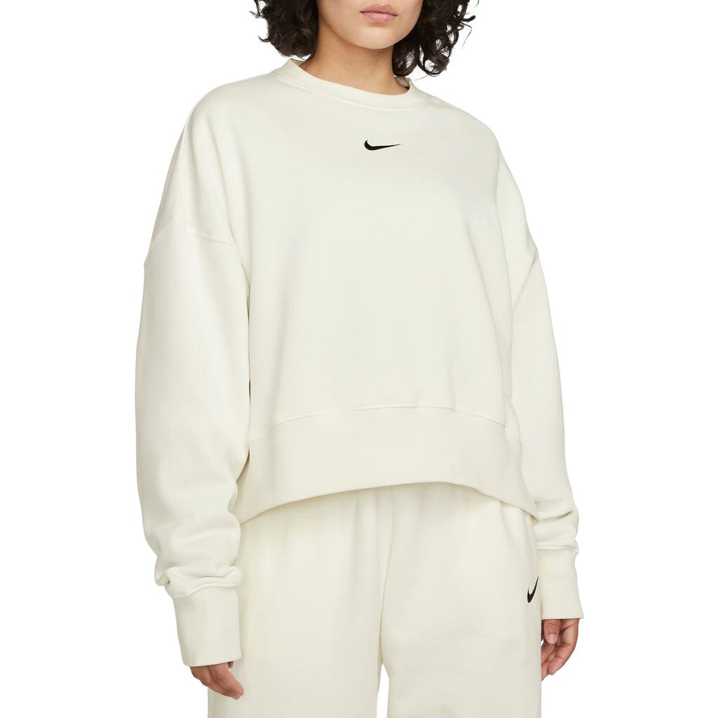 Nike Phoenix Fleece Crewneck Sweatshirt In White