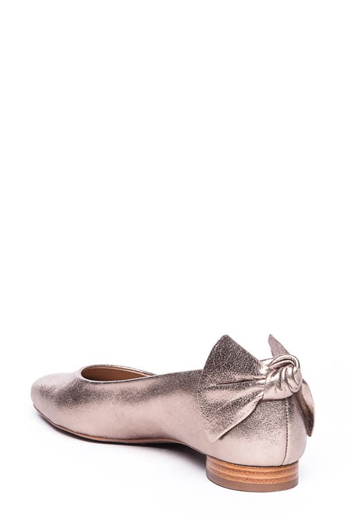 Bernardo Eloise Leather Bow Ballet Flats In Silver