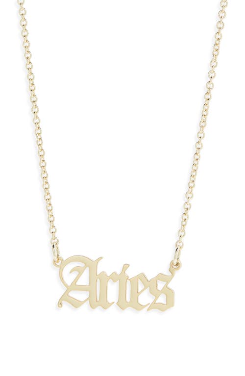 The Sis Kiss Zodiac Pendant Necklace In Gold