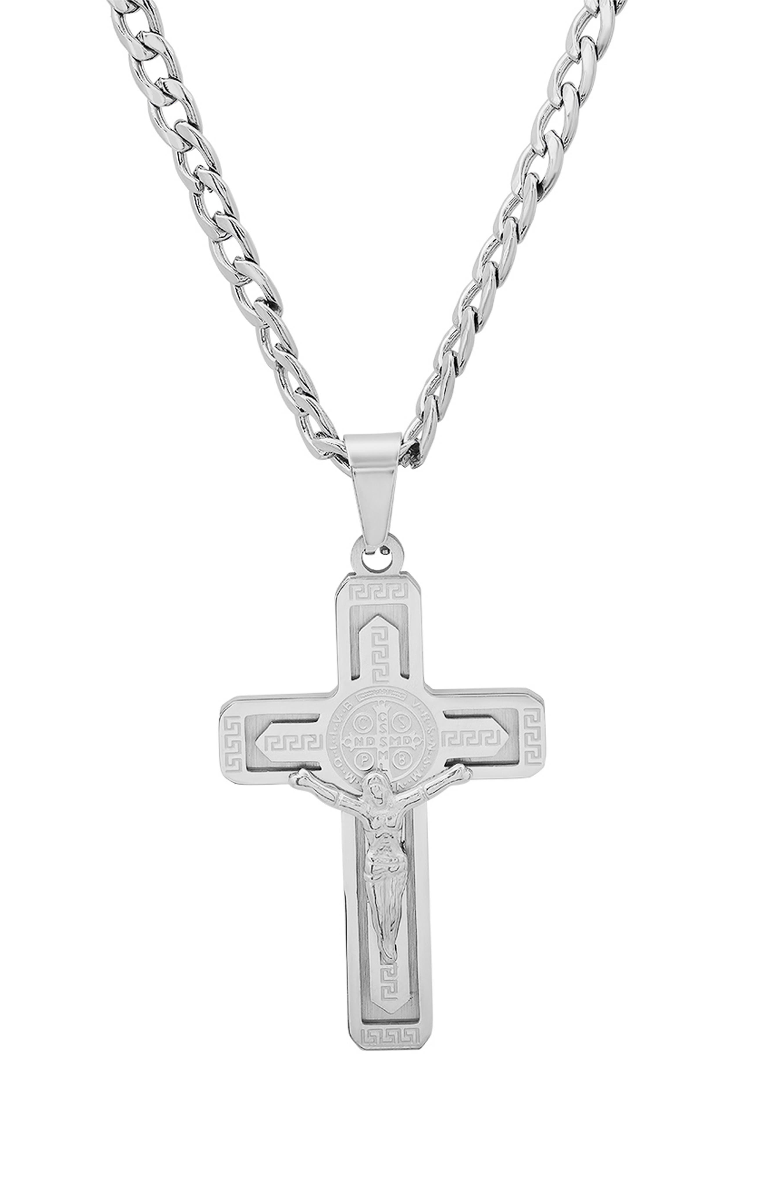 Men's Saint Benedict's Cross Pendant Necklace