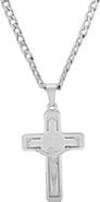 HMY JEWELRY Men's Saint Benedict's Cross Pendant Necklace