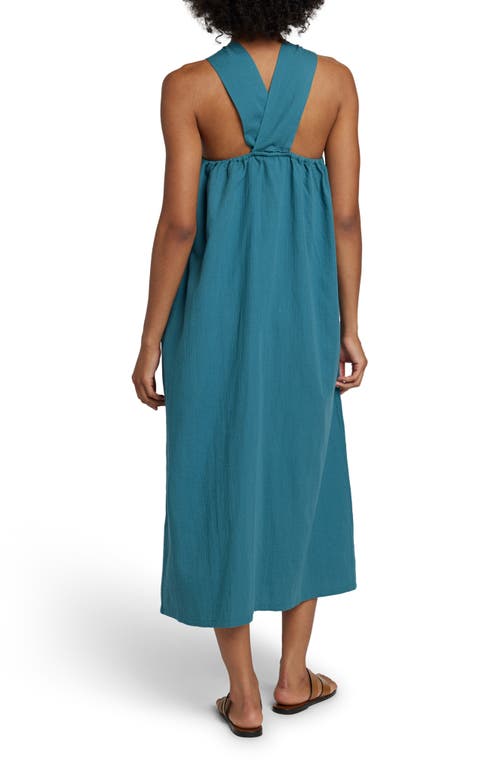 Faherty Bay Twist Seersucker Halter Dress In Colonial Blue