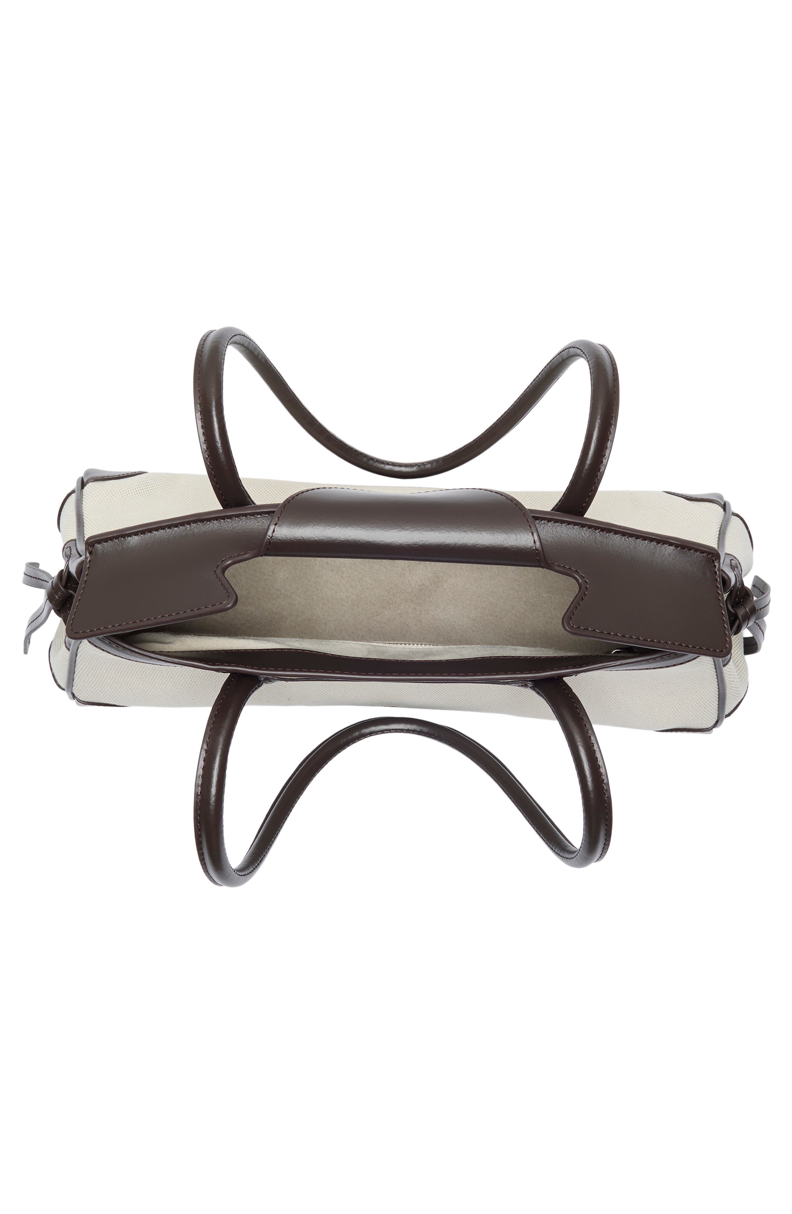 STAUD Maude Canvas & Leather Shoulder Bag, Alternate, color, Natural/ Espresso