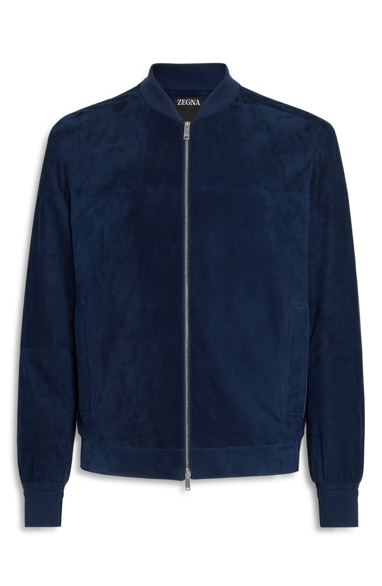 ZEGNA Suede Bomber Jacket, Alternate, color, 