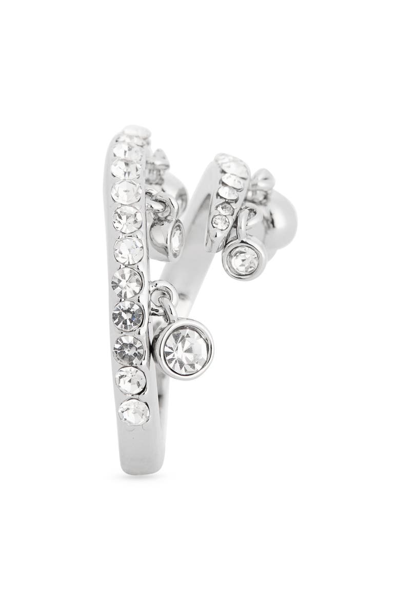 Charm Wrap Ring, Alternate, color, CLEAR/ SILVER