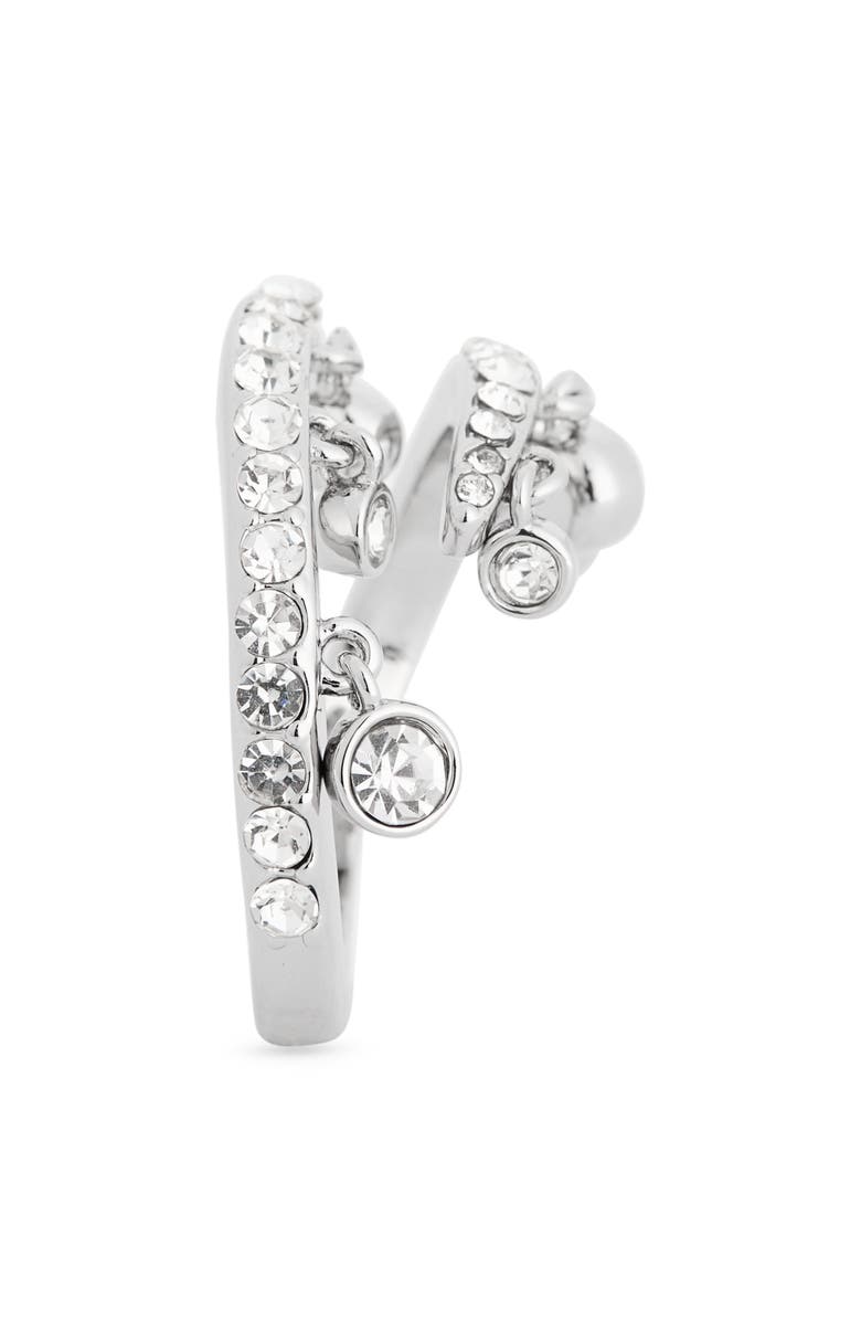 Covet Charm Wrap Ring, Alternate, color, Clear/ Silver