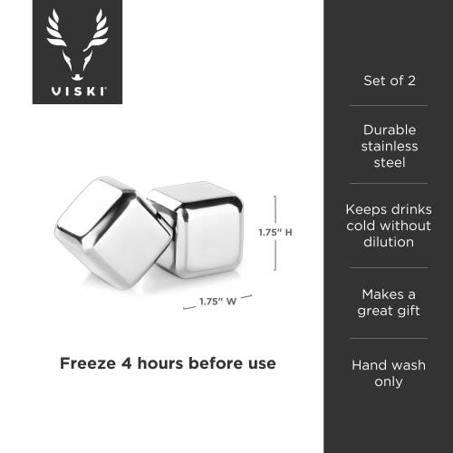 Viski Glacier Rocks Large Cubes In Silver