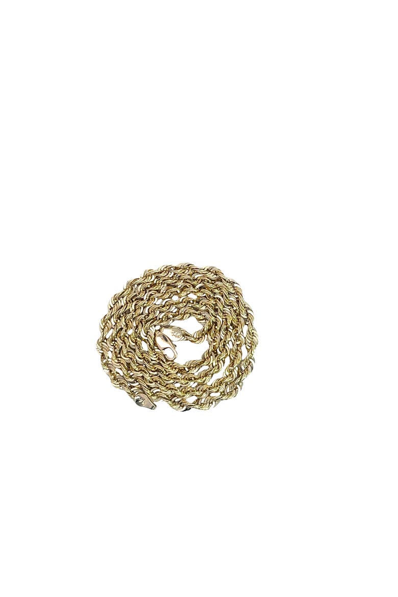 14K Yellow Gold Diamond Cut Rope Chain Necklace 4MM 22 Inches, Alternate, color, yellow