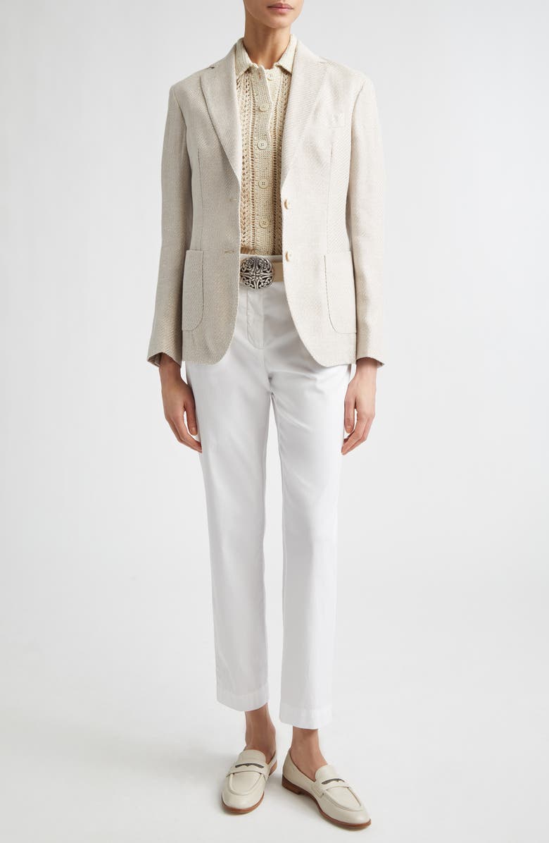 Eleventy Silk, Linen & Cotton Jacket, Alternate, color, 02 Sand