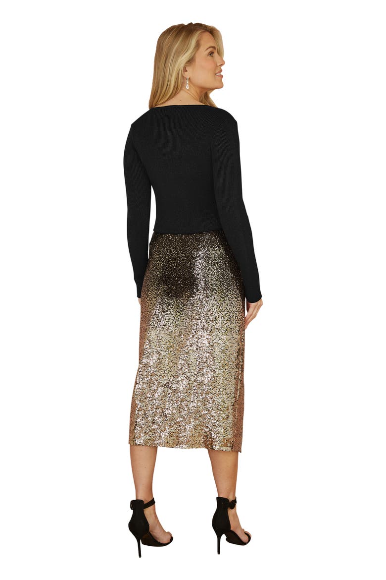 Metallic Rib Knit Bolero, Alternate, color, Black
