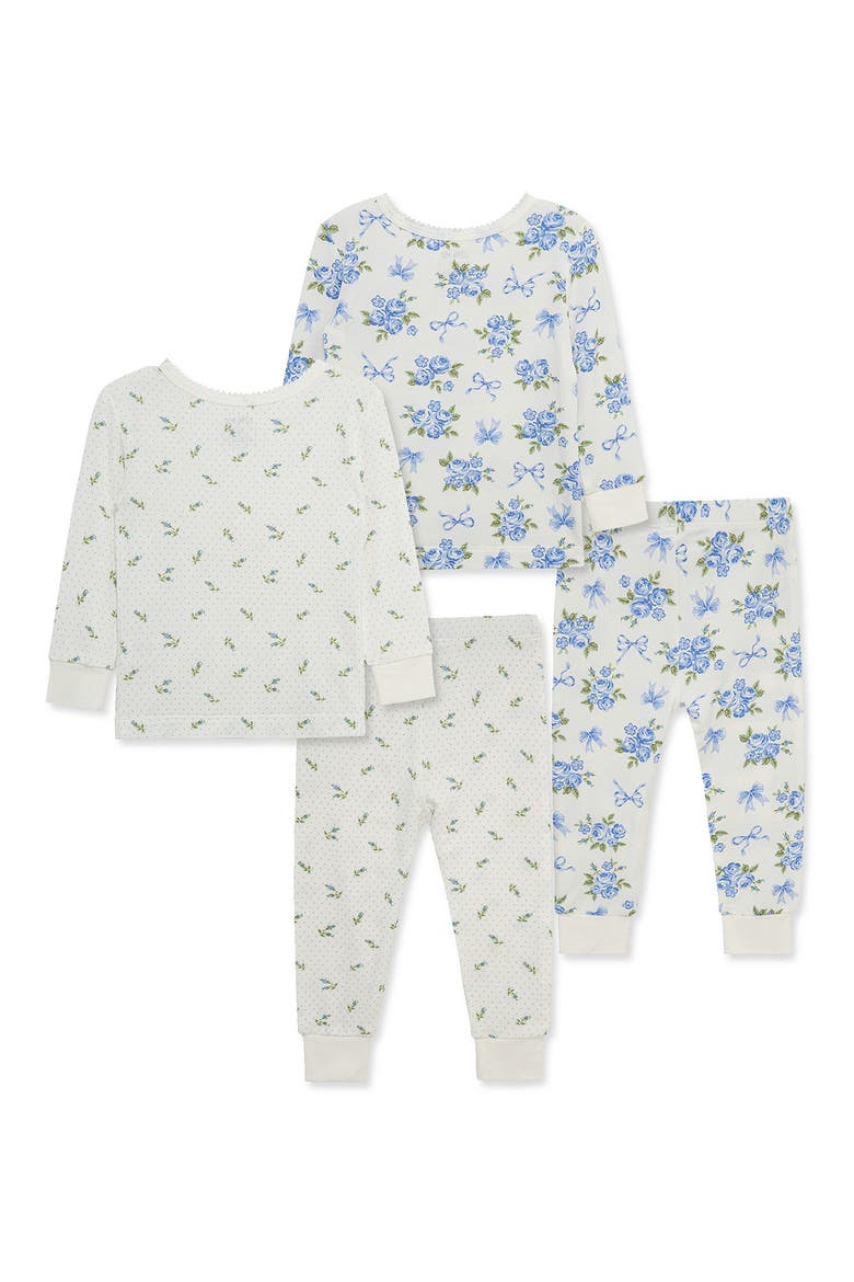 2-Pack Floral Bow Print Stretch Viscose Pajamas Set, Alternate, color, BLUE FLORAL