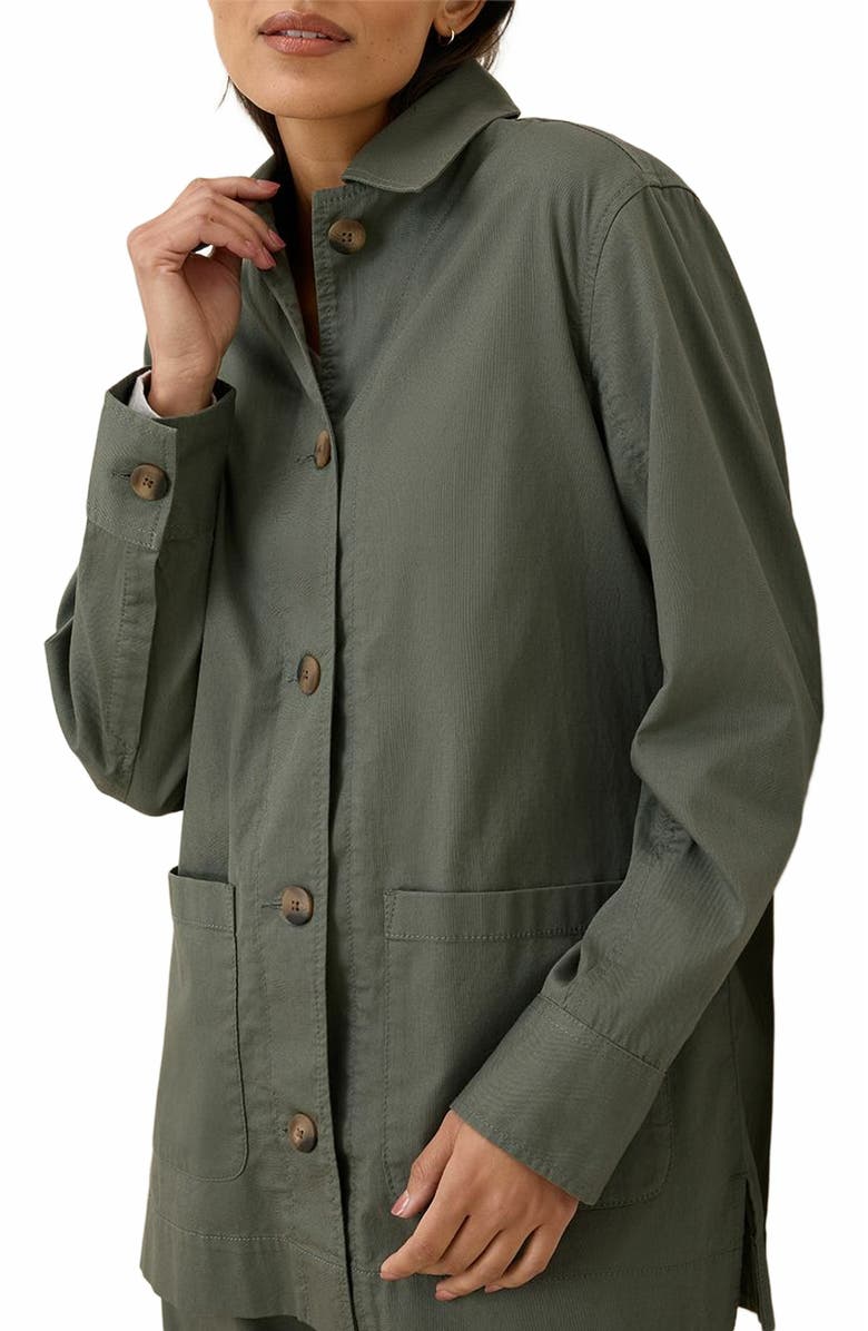 Pact Organic Cotton Daily Twill Oversized Lightweight Jacket, Alternate, color, 