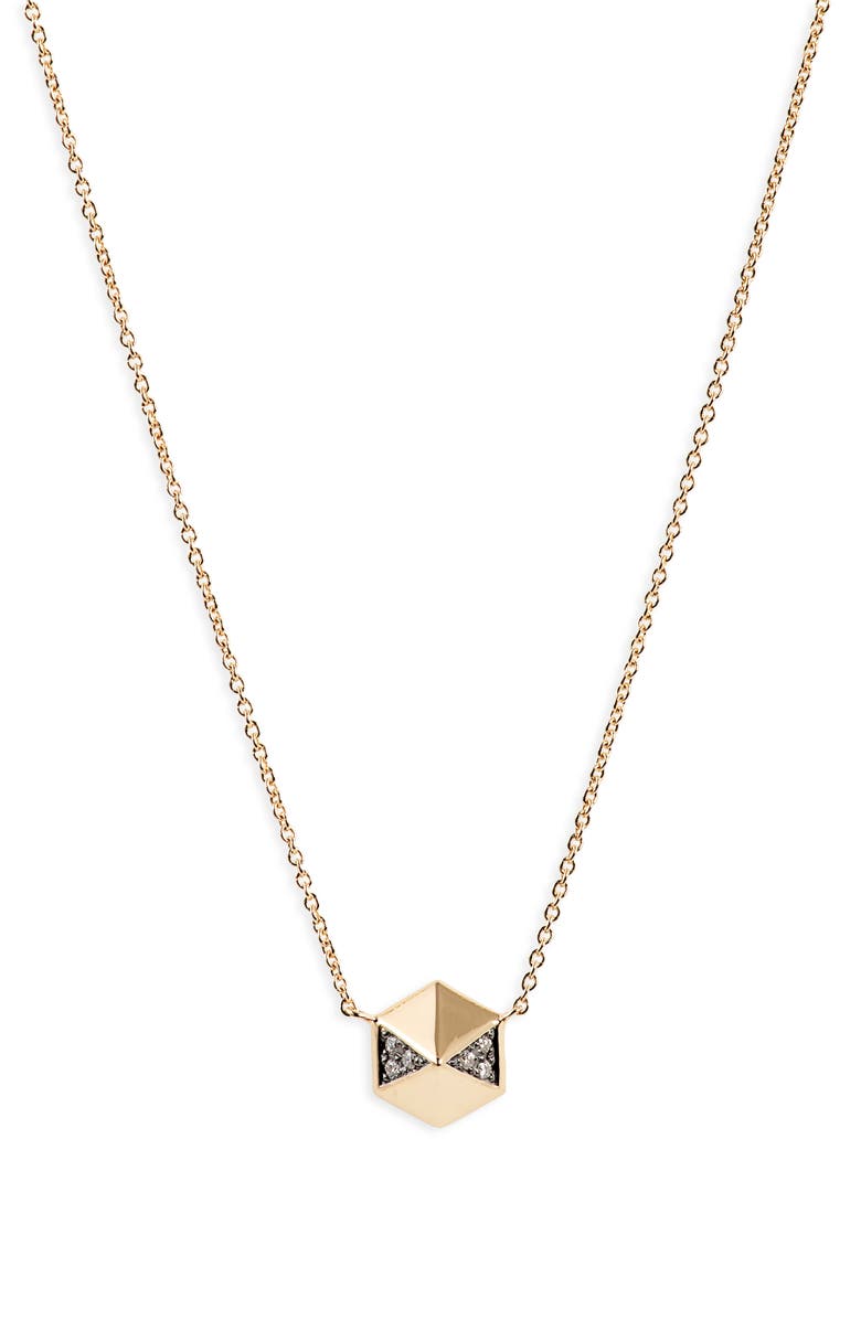 Harwell Godfrey Diamond Pavé Hexagon Pendant Necklace, Main, color,