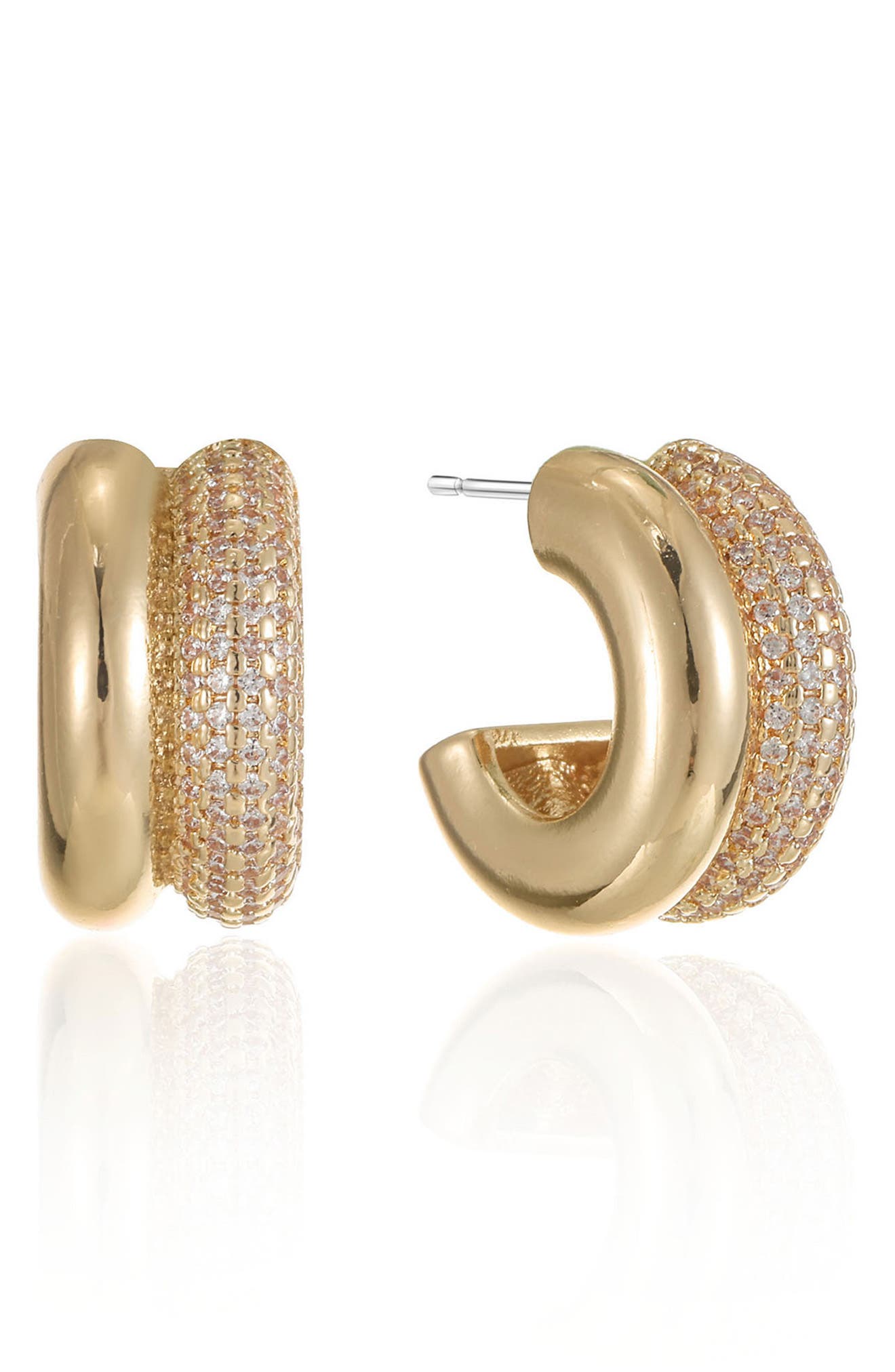 Pavé Crystal Double Hoop Earrings