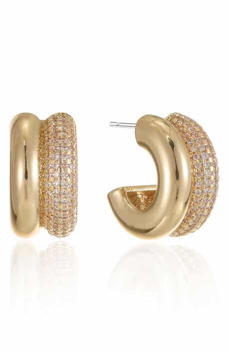Pavé Crystal Double Hoop Earrings