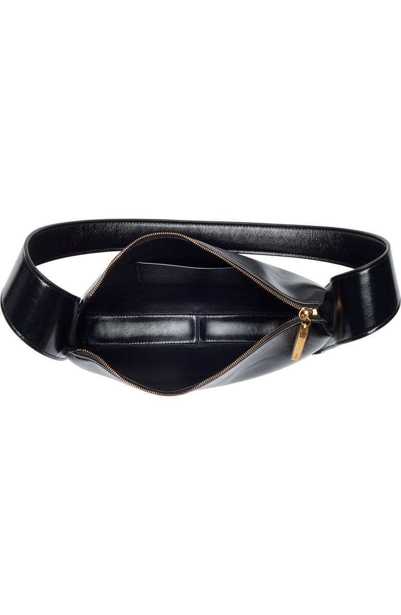 Khaite Lori Squared Leather Shoulder Bag, Alternate, color, 200 Black