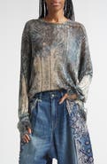 R13 Paisley Ripped Linen Sweater