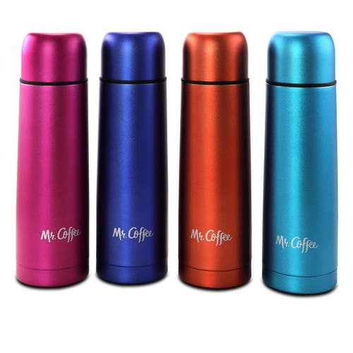 Mr Coffee Luster Javelin 4 Piece 16 Ounce Stainless Steel Thermal Travel Bottle Set In Multi