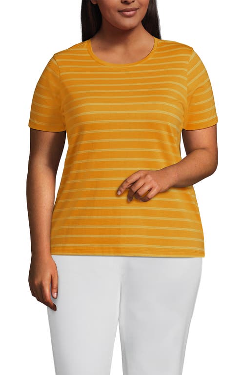 Lands' End Plus Size Supima Cotton Crewneck T-shirt In Yellow