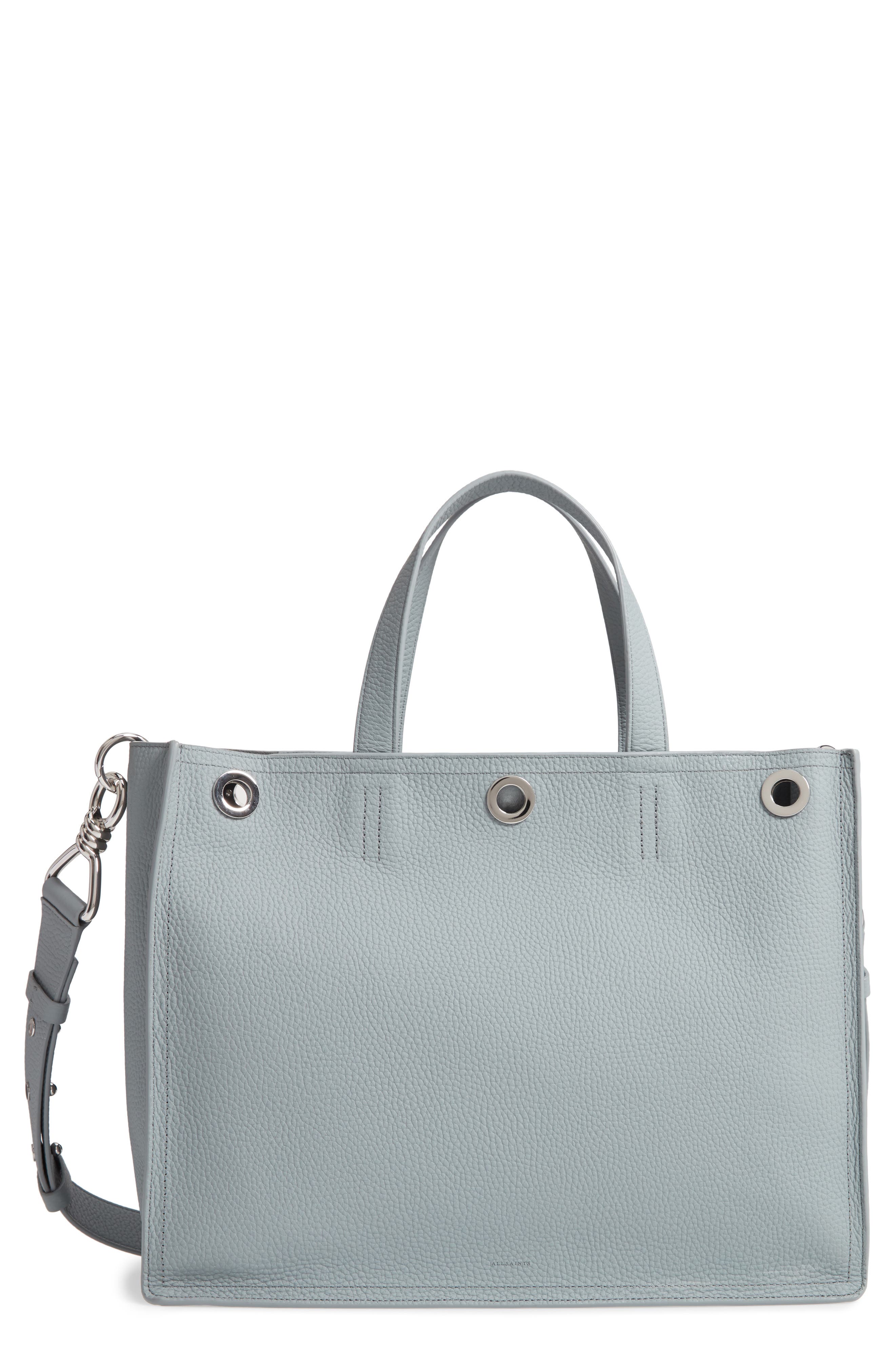 AllSaints Captain Leather Tote, Main, color, 