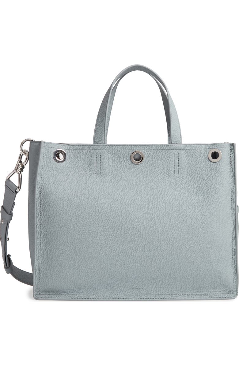 AllSaints Captain Leather Tote, Main, color,