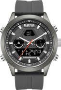 Kenneth Cole Reaction Analog Digital Silicone Strap Chronograph Watch, 47mm