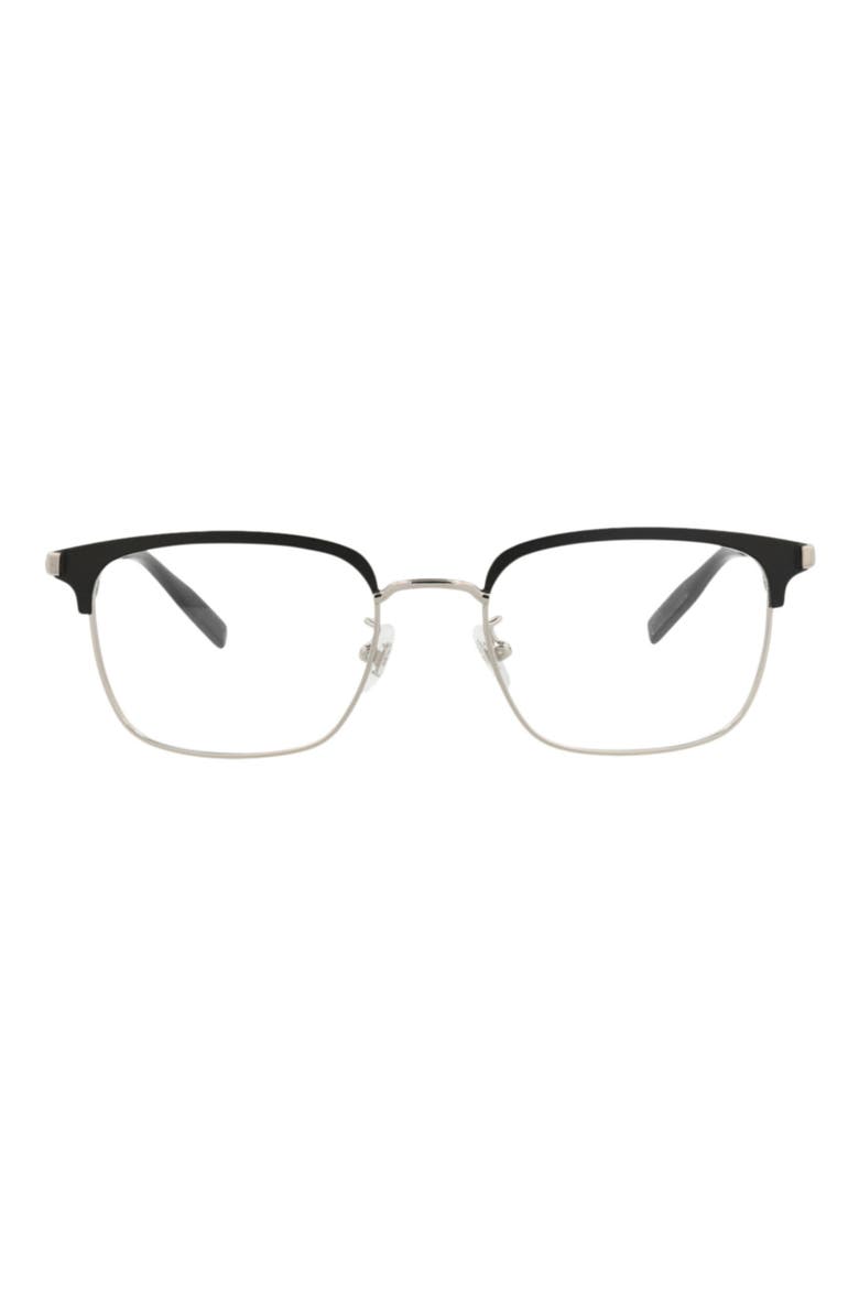 52mm Square Optical Glasses, Main, color, SILVER SILVER TRANSPARENT