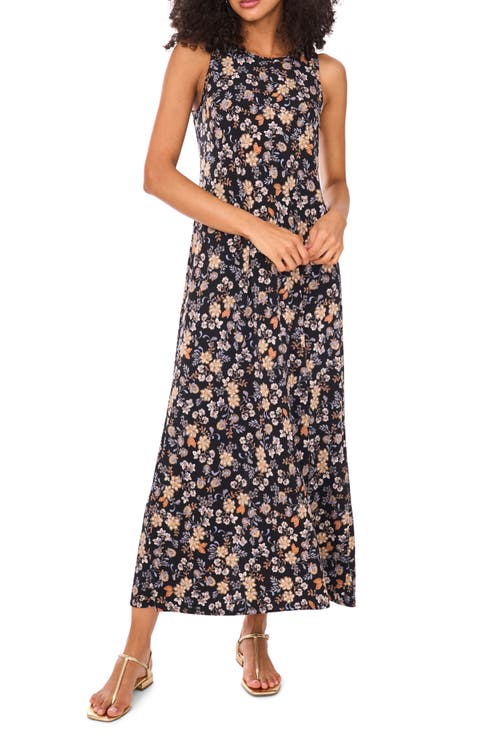 Floral Sleeveless Jersey Maxi Dress