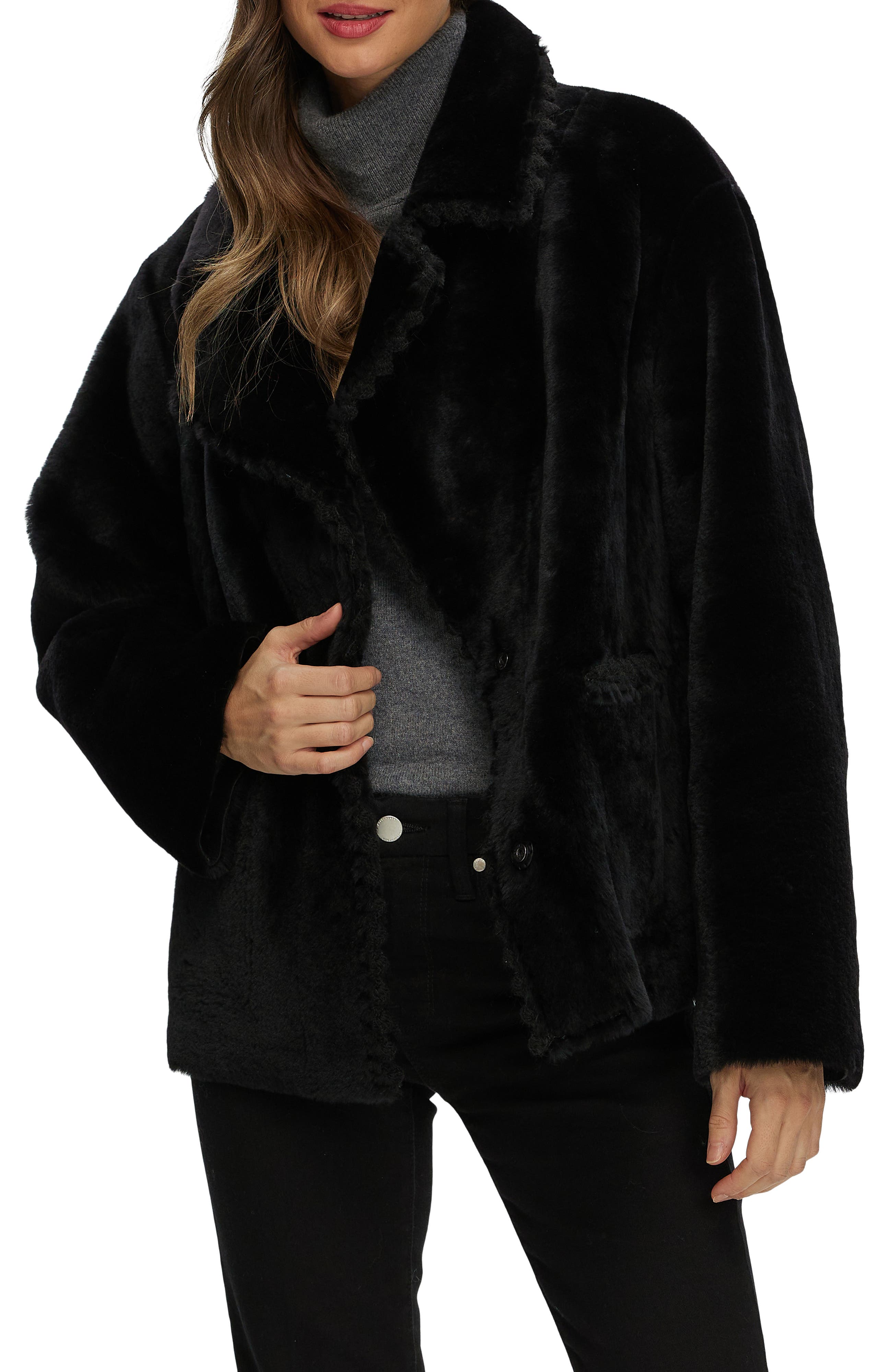 Reversible Genuine Shearling Jacket with Embroidered Trim - image 2