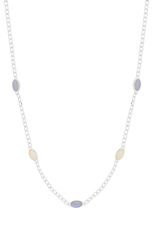 Estella Bartlett Moonstone & Blue Lace Agate Chain Necklace In Metallic