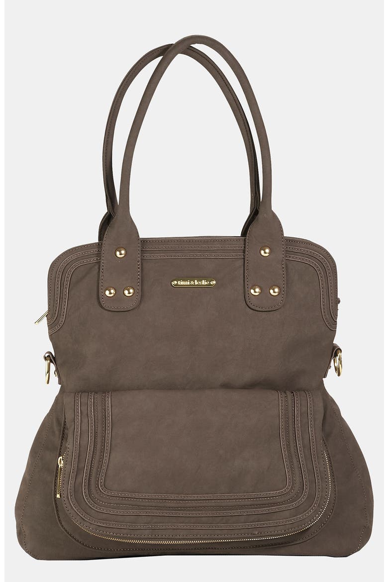 'Hayley' Diaper Bag, Main, color, MUSHROOM BROWN