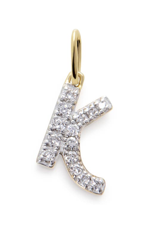 Monica Vinader Lab Created Diamond Initial Pendant Necklace In 14kt Solid Gold - K