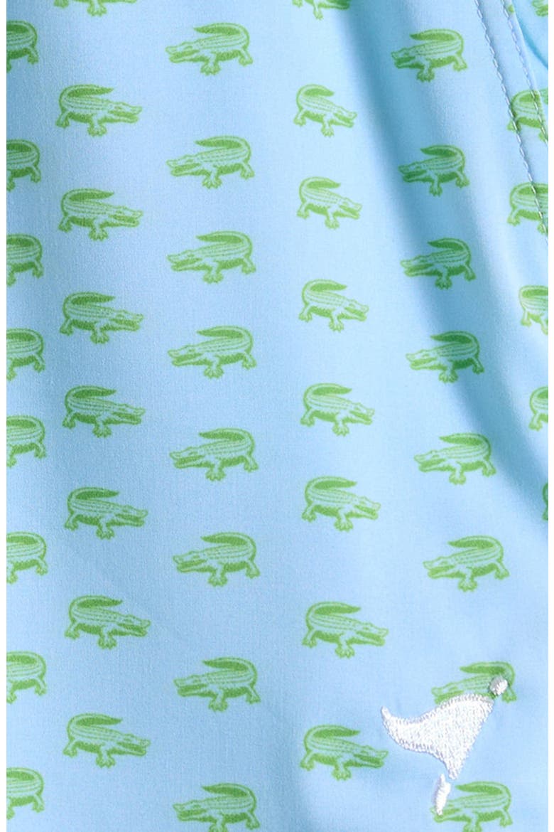 Kids' Alligator Print Shorts, Alternate, color, PASTEL BLUE
