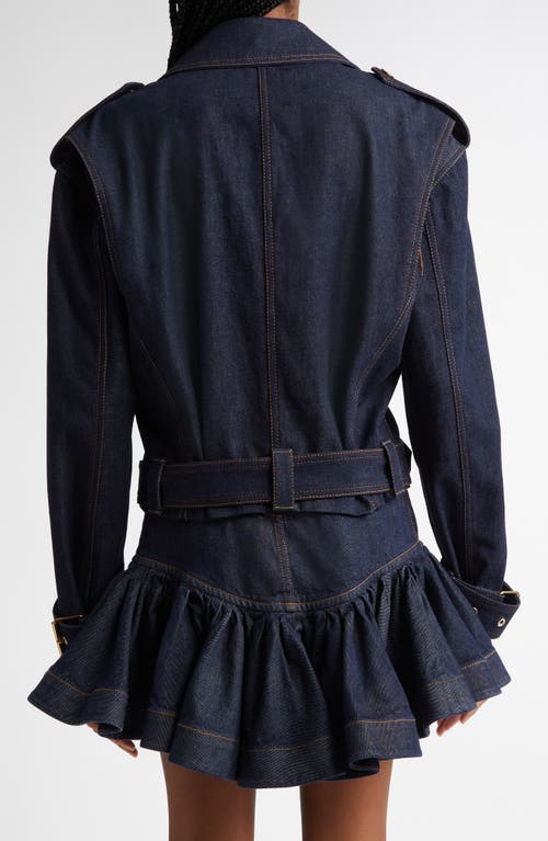 Shop Zimmermann Denim Biker Jacket In Night Sky