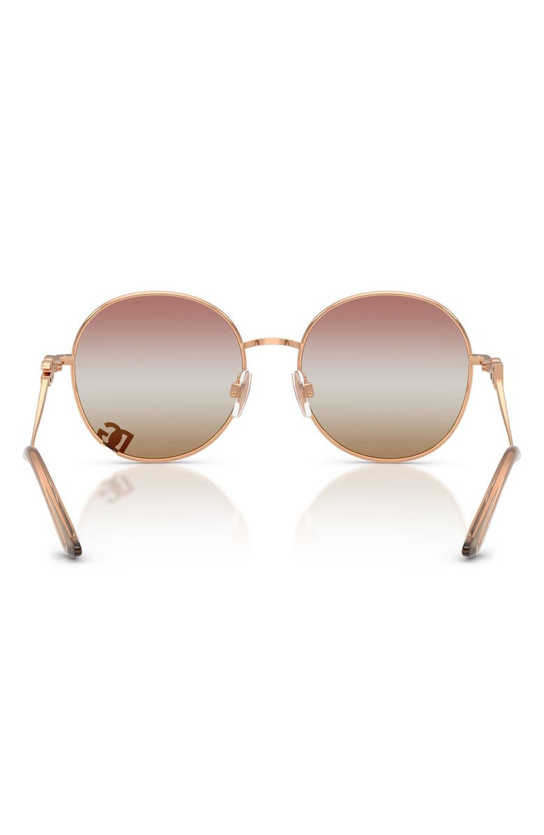 Dolce&Gabbana 56mm Gradient Round Sunglasses, Alternate, color, Rose Gold / Pink Brown