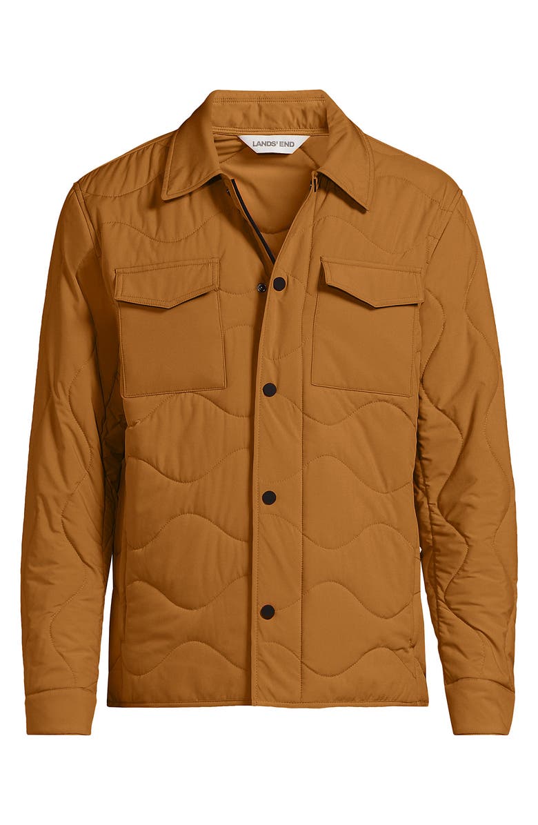 Lands' End Quilted Insulated Shirt Jacket, Alternate, color, Canyon Camel