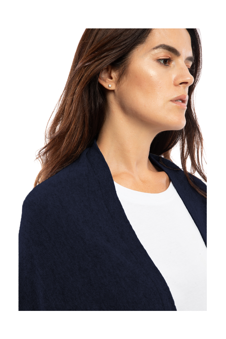 Pure Cashmere Fringe Wrap, Alternate, color, Night Blue