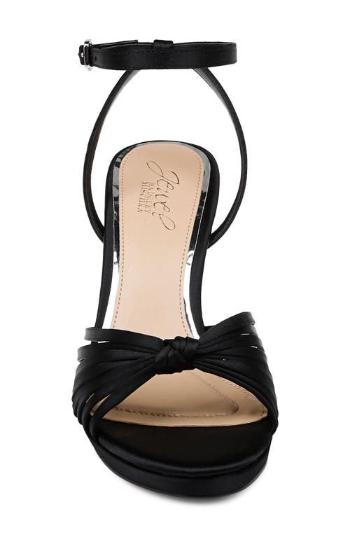 Jewel Badgley Mischka Skylar Ankle Strap Sandal In Black Satin