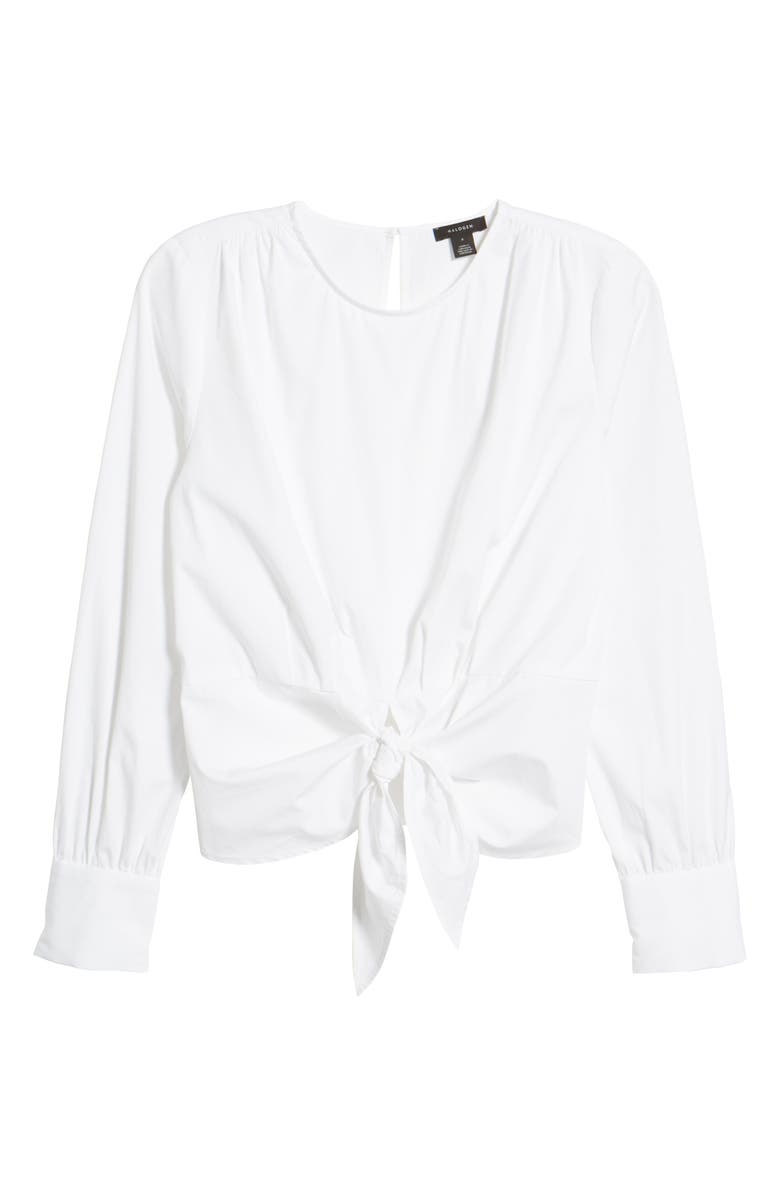 Halogen<sup>®</sup> Tie Waist Poplin Top, Alternate, color,