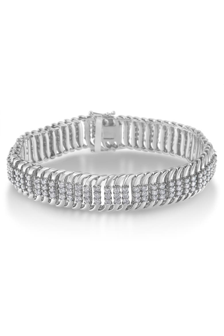 14K White Gold 5.0Cttw Diamond S Wave Serpentine Tennis Bracelet, Alternate, color, White