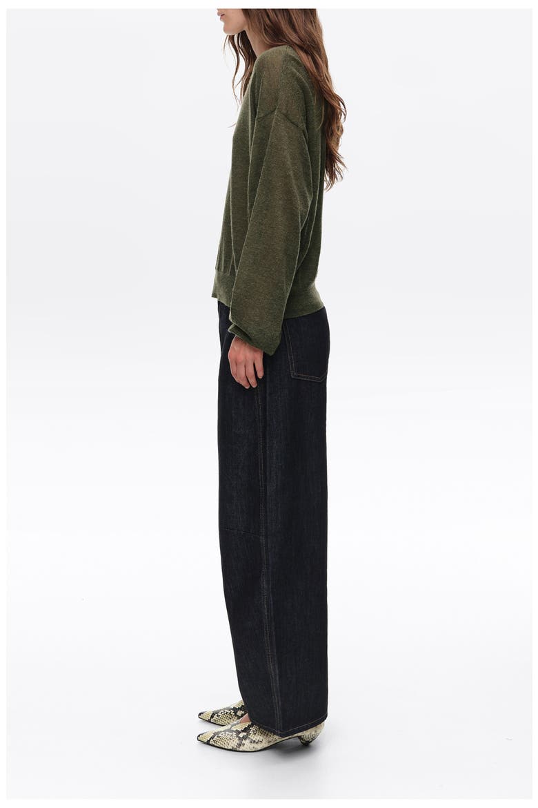 Wool Blend Crew Neck Sweater, Alternate, color, KHAKI