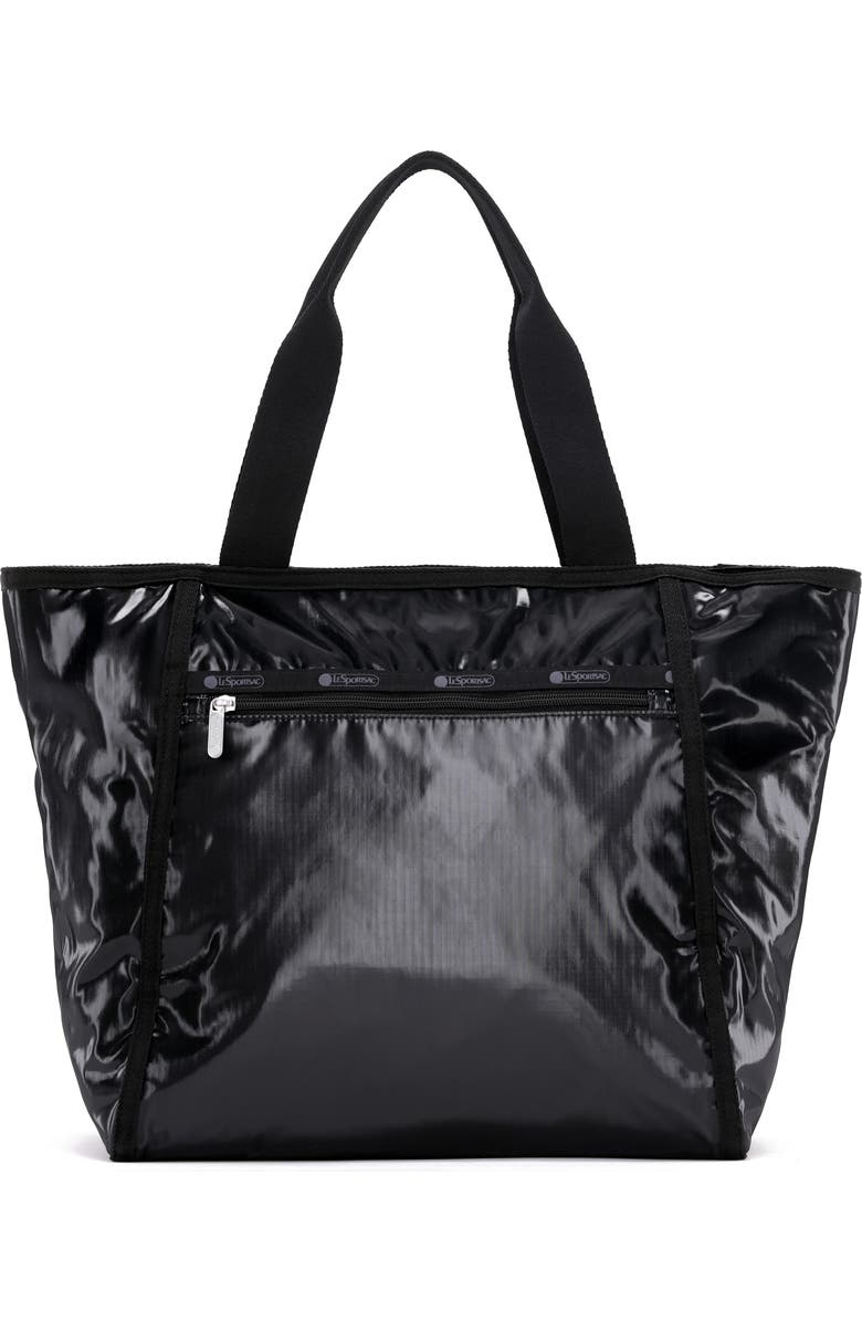 LeSportsac Shine Classic Nylon Tote, Main, color, Black Shine