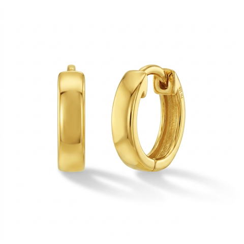 Classic Polished Plated Huggie Hoops