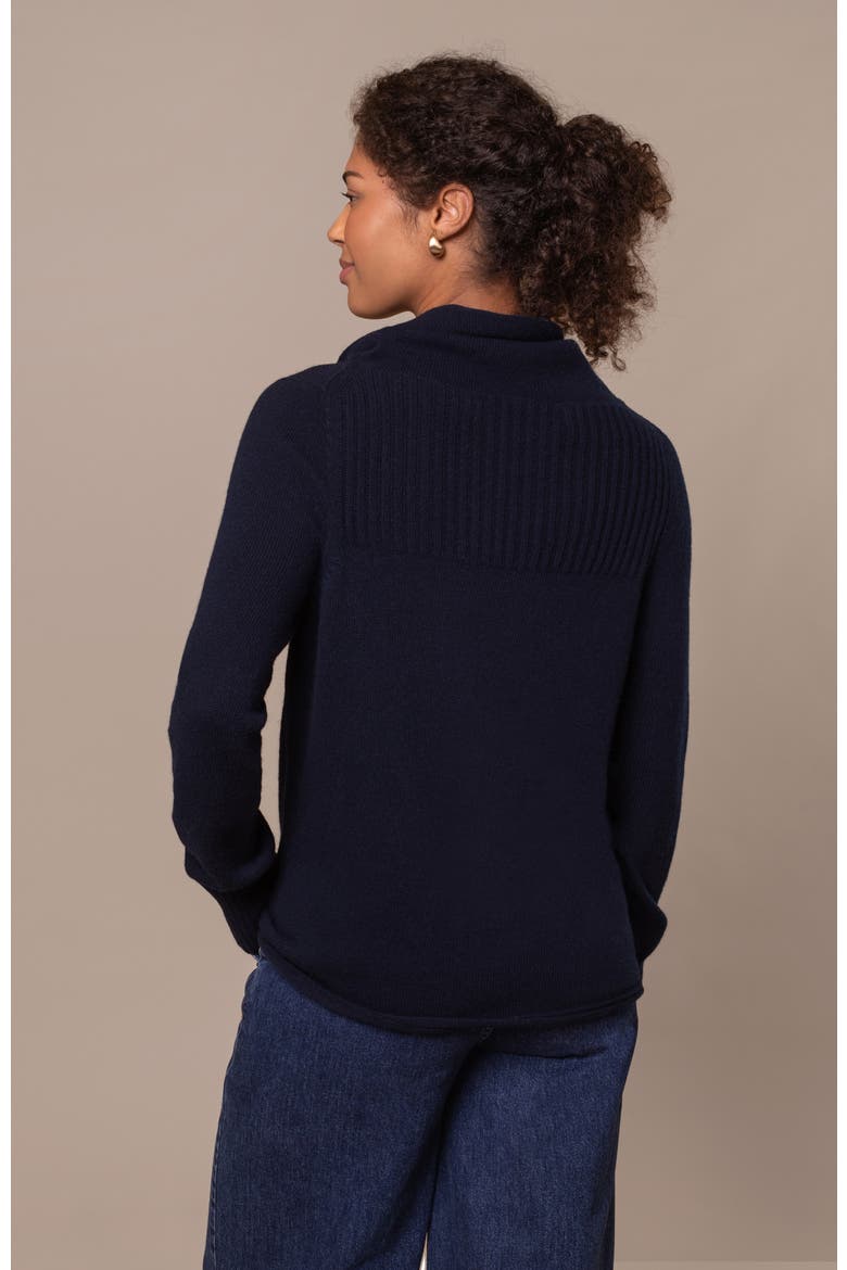 British Supersoft Slouchy Cowl Neck, Alternate, color, Dark Navy