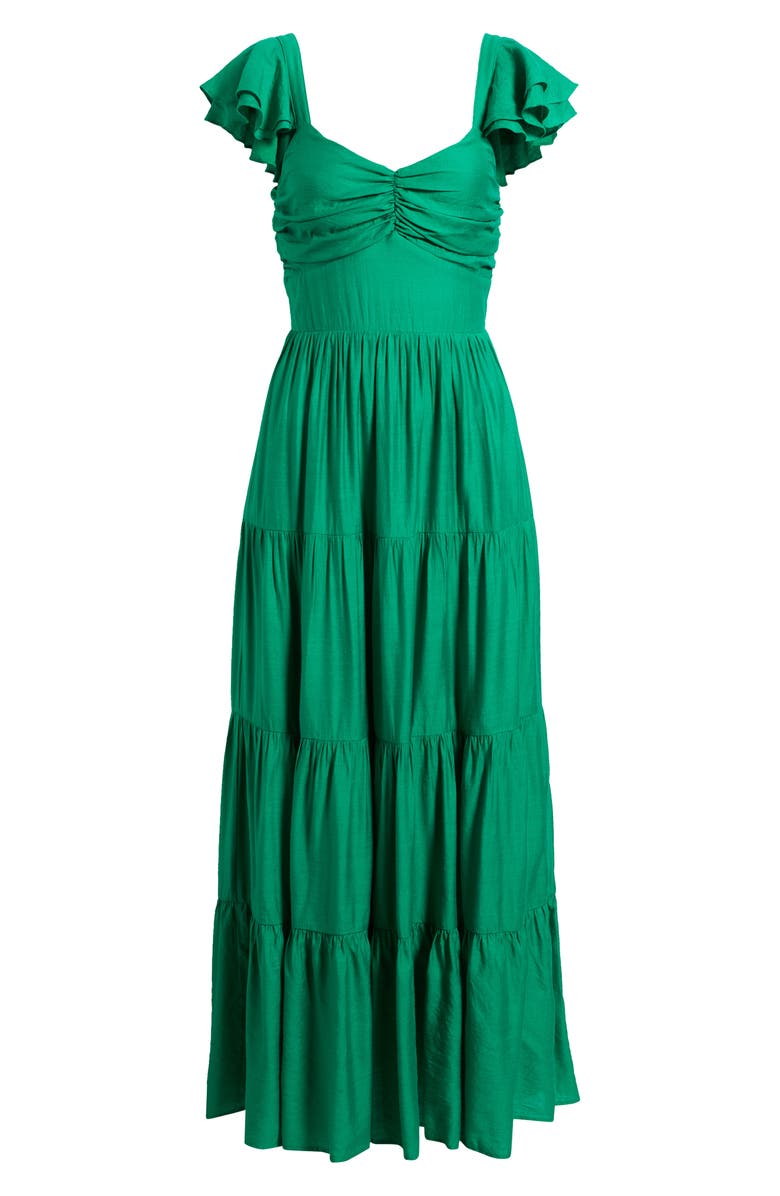 FLYING TOMATO Tiered Maxi Dress, Alternate, color, Green