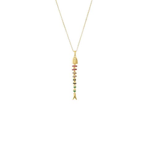 Rainbow Long Fishbone Necklace