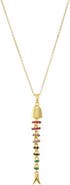 BY ADINA EDEN Rainbow Long Fishbone Necklace