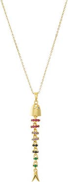 BY ADINA EDEN Rainbow Long Fishbone Necklace