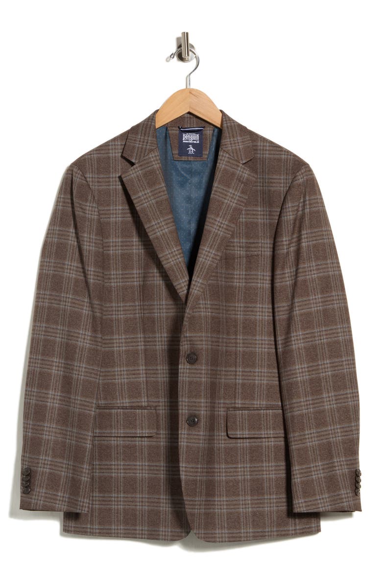 Plaid Two-Button Sport Coat, Alternate, color, BROWN PLAID