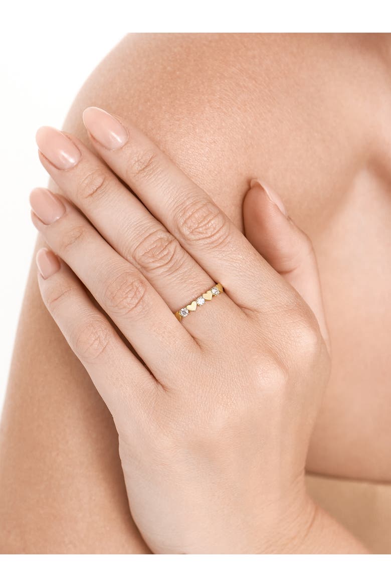 Heart Lab Grown Diamond Ring in 14K Gold, Alternate, color, Yellow Gold